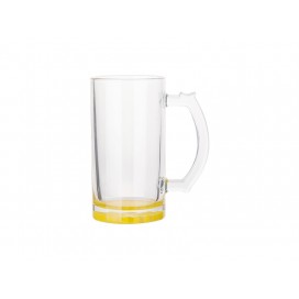 16oz Sublimation Clear Glass Beer Mug (Yellow Bottom)(24pcs/ctn)